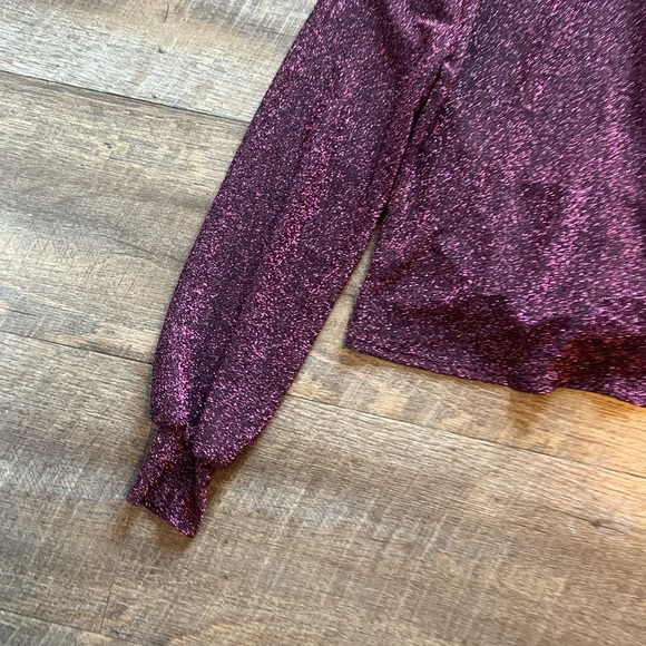 Lush Pink Shimmery Purple Tie Back Top - Picture 2 of 6